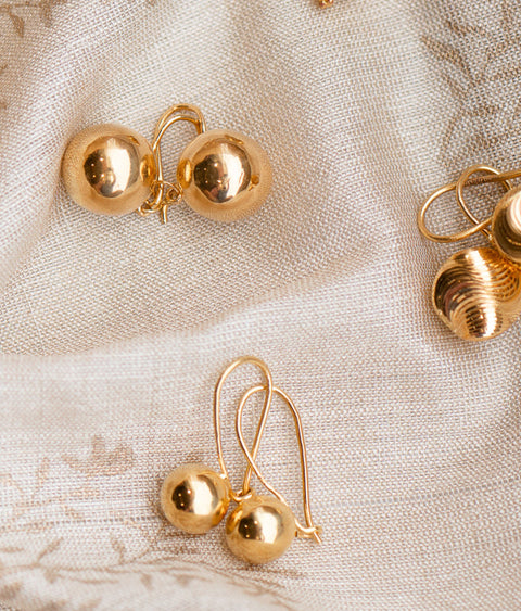 Buy Gold Ball Earrings, Modern Earrings, Tiny Gold Earrings, Simple Gold  Earrings, Gold Minimalist Jewelry, Delicate Gold Earrings Online in India -  Etsy