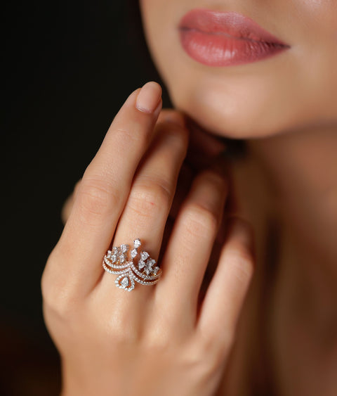 Lace & Crown Diamond Ring
