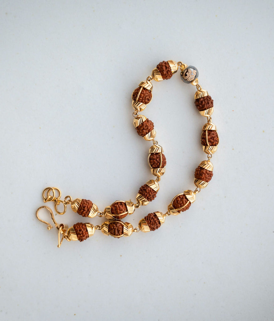Double Line Rudraksha Rosegold Bracelete – Belachi